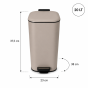 Κάδος Soft Close Μεταλλικός 20L Μπεζ Ματ 23x38x37.5cm MRShome DS-8840000