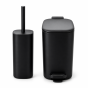 Σετ Κάδος Απορριμμάτων Ορθογώνιος Μεταλλικός 6L και Πιγκάλ Μαύρο Ματ 27x15x27cm MRShome DS-8844000
