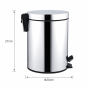Κάδος Απορριμμάτων 5lt Inox Φ20x27cm MRShome  MRS4603030