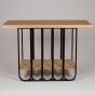 ΚΟΝΣΟΛΑ ΜΕΤΑΛΛΟ-ΞΥΛΟ ΦΥΣΙΚΟ-ΜΑΥΡΟ 120x40x78cm Eurolamp 810-00065