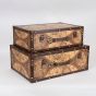 S/2 ΒΑΛΙΤΣΕΣ ΞΥΛΙΝΕΣ ΧΑΡΤΗΣ 42x30x16cm / 37x25x13cm Eurolamp 752-17012