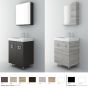 Orabella Vanity 65 Long - Έπιπλο Μπάνιου Επιδαπέδιο με πορσελάνινο νιπτήρα Ege και καθρέπτη ντουλάπι σε αποχρώσεις ξύλου με χρωμέ γραμμικά πόμολα 70126-70102,60170