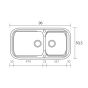 Sanitec Νεροχύτης 305 Classic 96×51 305-epikathemenospano-00-White
