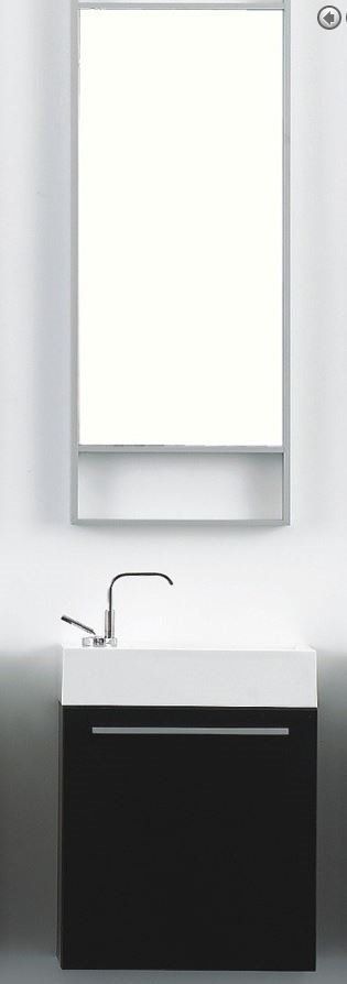 Σετ Έπιπλο Μπάνιου-Νιπτήρα 40 εκ. τύπου Corian-Καθρέπτη 40*120 εκ.,Χρώμα Black wood ECO-40 FT21.040.001B