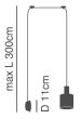 SE21-BL-4-NM1W-SH3 ADEPT TUBE Black Matt Wall Lamp Brown Fabric Shade+ HOMELIGHTING 77-8812