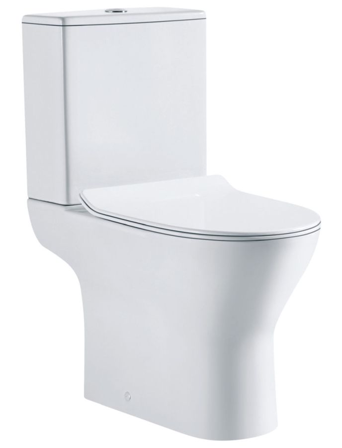 Λεκάνη 61εκ. Κομπλέ Χ.Π Πίσω Σιφώνι / Καζανάκι Διπλός Μηχανισμός/ Κάλυμμα Β.Τ Soft Close Quick release Karina 30046