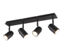 Σποτ IP44 Τετράφωτη Ράγα Μαύρο Ματ 52xH9cm 4xGU10 Trio Lighting Angelo 880400432