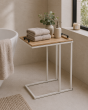 Side Table με Μεταλλικό Σκελετό Off-White και Αφαιρούμενη Επιφάνεια από MDF 45x28x59cm MRShome  DF-0051000