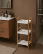 Ραφιέρα Μπάνιου από Bamboo & MDF με 3 Ράφια Natural/White MRShome  DF-0090000