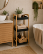 Ραφιέρα 3 θέσεων Bamboo/MDF Μπεζ/Μαύρη 33x33x80cm MRShome DS-1145000