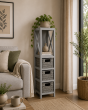Έπιπλο MDF με 1 Ράφι και 3 Συρτάρια Γκρι 17x24x82cm MRShome DS-1221000