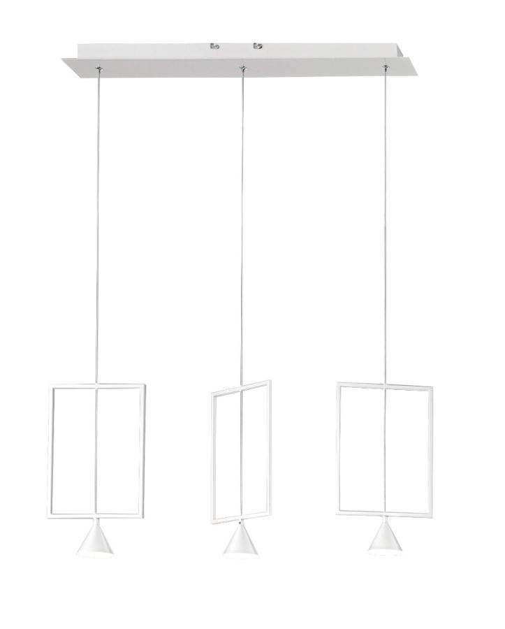 Φωτιστικό Κρεμαστό Led Dimmable 24w 2160lm 3000K Μέταλλο Λευκό Ματ Fabas Sirio 3390-49-102