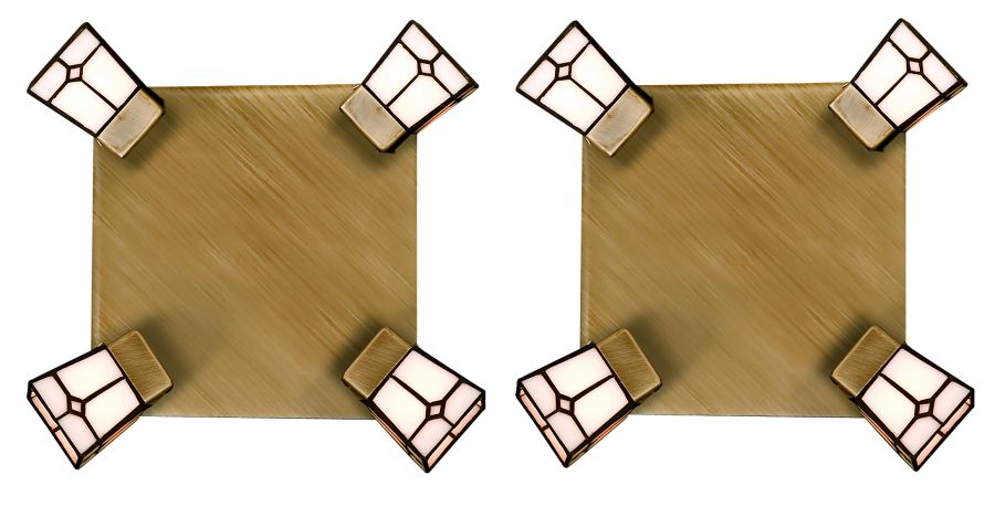 G9078-4R (x2) Vitro Spot Packet Stained glass with bronze base and rotating heads+ HOMELIGHTING 77-8868