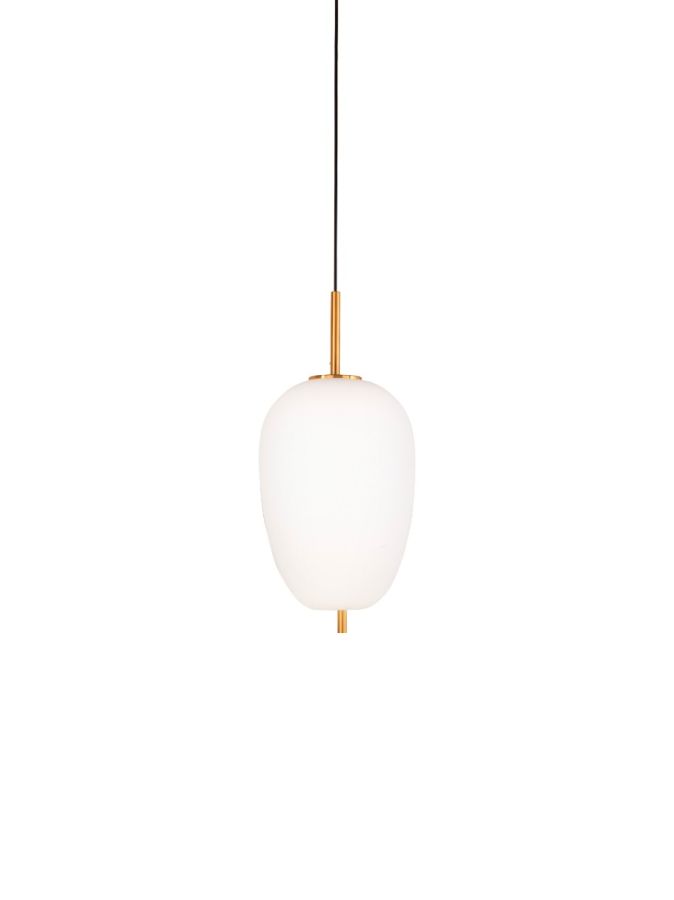 Φωτιστικό Κρεμαστό Ø27 εκ. Led 24w 3000K 1435lm Μέταλλο Βουρτσιστό Χρυσό-Γυαλί Λευκό Perenz Cirro 6672 B LC