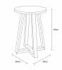 Σκαμπώ Bamboo Μαύρο/Μπεζ 30x30x43cm MRShome DS-2673000