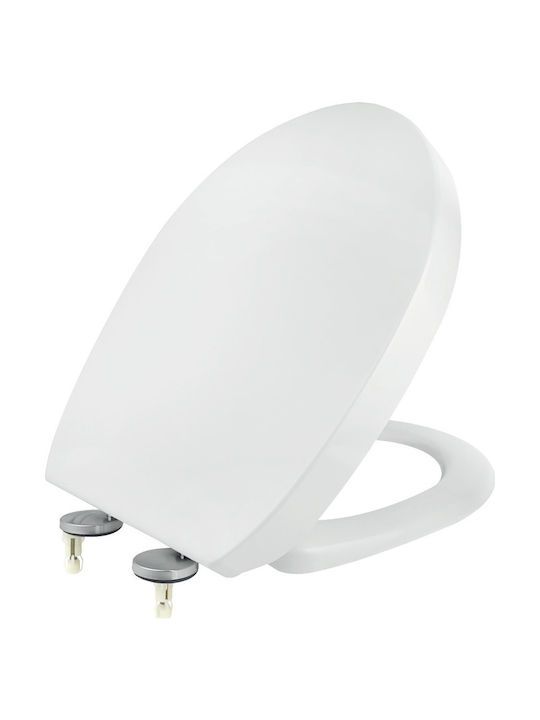 Κάλυμμα Λεκάνης WC 36,5x43-46cm Οπές 14-16cm Αποσπώμενο Soft Close Βακελιτικό Λευκό Elvit 0203 