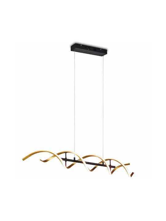 Φωτιστικό Κρεμαστό Ράγα L105x16xH150cm Led SMD 45w 5600lm 2300+3000+4000K Ορείχαλκος-Μαύρο Ματ Lighting Sequence 341810208