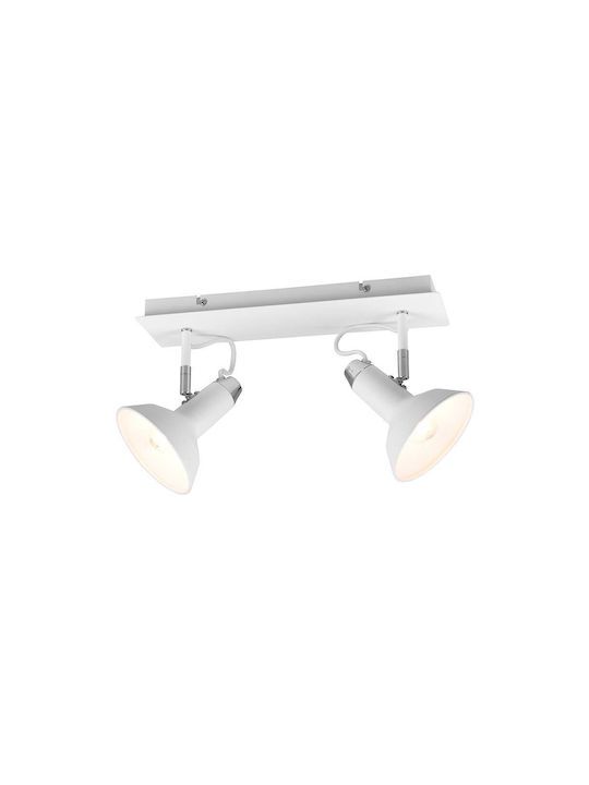 Σποτ Δίφωτο 2xE14 40x13,8xΗ22,8cm Μέταλλο Λευκό Ματ Trio Roxie 811900231