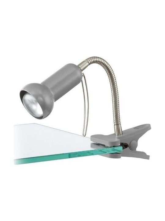 Eglo Fabio Φωτιστικό Γραφείου με Εύκαμπτο Βραχίονα και Κλιπ σε Ασημί Χρώμα 81265