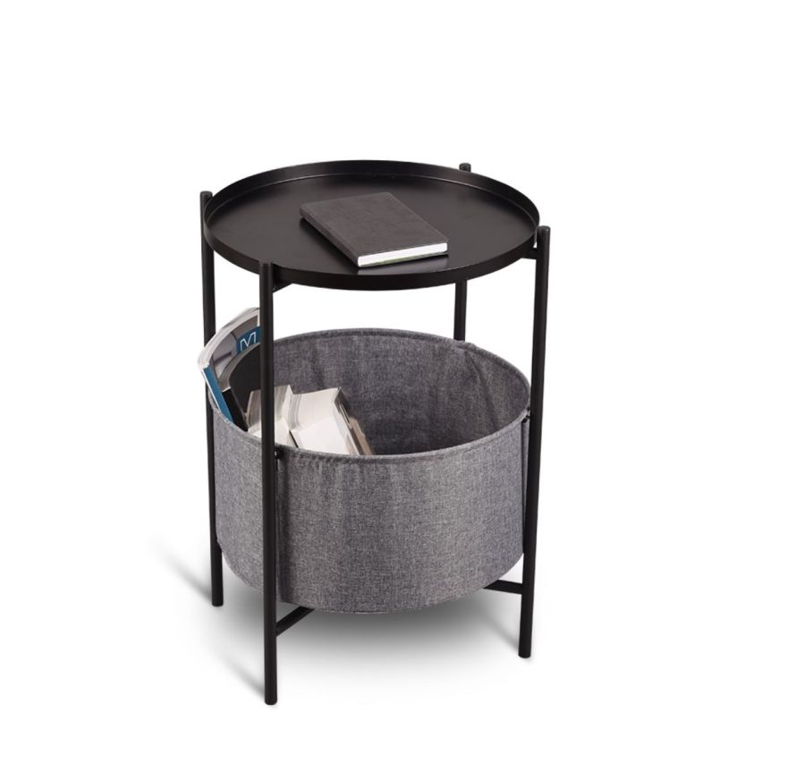 Βοηθητικό Τραπεζάκι Στρογγυλό Ø45xY61cm Μέταλλο Μαύρο Mirrors & More Sue 2080102