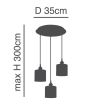 SE21-BR-10-3BL-SH1 MAGNUM BRONZE White Shade Pendant+ HOMELIGHTING 77-8729