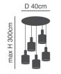 SE21-NM-4-5NM-SH3 ADEPT TUBE Nickel Matt Pendant Brown Fabric Shade+ HOMELIGHTING 77-8433