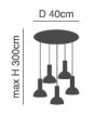 SE21-NM-4-5NM-MS3 ADEPT TUBE Nickel Matt Pendant Black Metal Shade+ HOMELIGHTING 77-8468