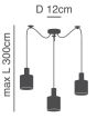 SE21-GM-4-BL3-SH3 ADEPT TUBE Gold Matt Pendant Brown Fabric Shade+ HOMELIGHTING 77-8612