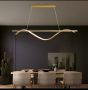 Φωτιστικό Κρεμαστό Αλουμίνιο Χρυσαφί 100x20cm Led 23w 3CCT 3000-4000-6500Κ SE LED 100 ONDAS PENDANT GOLD HOMELIGHTING 77-50451