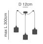 SE21-BR-10-BL3-SH123 MAGNUM FLEX White, Grey, Brown Shade Pendant+ HOMELIGHTING 77-9032