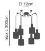 SE21-NM-4-NM6-SH2 ADEPT TUBE Nickel Matt Pendant Grey Fabric Shade+ HOMELIGHTING 77-8422