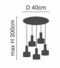 SE21-BL-4-5BL-MS1 ADEPT TUBE Black Pendant Black Metal Shade+ HOMELIGHTING 77-8545