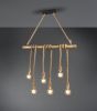 Κρεμαστό Φωτιστικό Vintage L100xH150cm Καφέ-Μπαμπού 6xE27 Trio Lighting Wilma R30130626