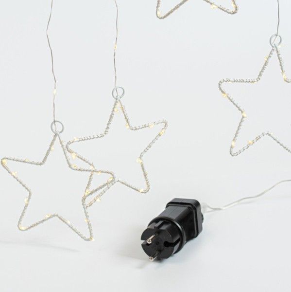 ΚΟΥΡΤΙΝΑ, 184 MINI LED, 8 ΜΕΤΑΛΛΙΚΑ ΑΣΤΕΡΙΑ 12cm, ΜΕΤΑΣΧΗΜΑΤΙΣΤΗ, ΑΣΗΜΙ ΧΑΛΚΙΝΟ ΚΑΛΩΔΙΟ, ΘΕΡΜΟ ΛΕΥΚΟ LED (H155 x W175cm, 20 ΣΕΙΡΕΣ x 12 LED), ΠΡΟΕΚΤΑΣΗ ΠΑΡΟΧΗΣ 3m, IP44 Eurolamp 600-02500