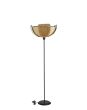 HFLB-60 FLOOR LAMP BLACK-RATTAN ΟΡΘΟΣΤΑΤΗΣ ΠΕΤΑΛΑ Heronia 31-1393