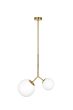 SE 110-15-23 PRATO PENDANT BRASS GOLD WITH 2 OPAL GLASSES Φ15,23 Γ4 HOMELIGHTING 77-4490