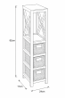 Έπιπλο MDF με 1 Ράφι και 3 Συρτάρια Λευκό 17x24x82cm MRShome  DS-1232000
