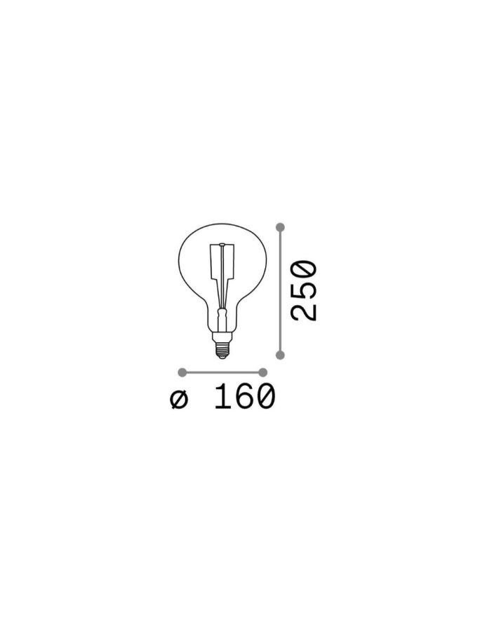 Λαμπτήρας E27 GLOBO D160 04W 1800K AMBRA Ideal Lux 129877
