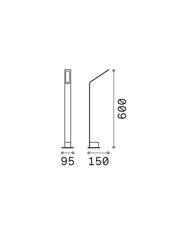 Φωτιστικό Δαπέδου AGOS PT H60 Ανθρακί 4000K Ideal Lux 268439
