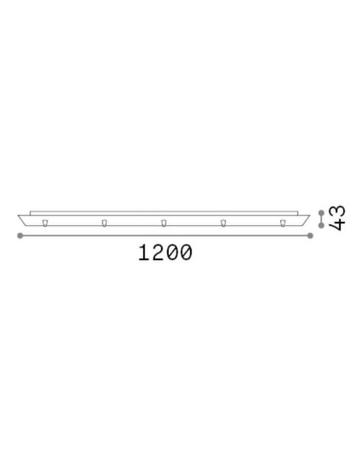 ROSONE ROSONE LINEARE 5 LUCI Μαύρο Ideal Lux 285702