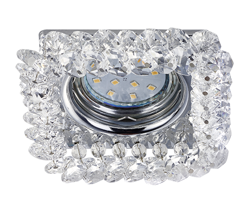 Σποτ Τετράγωνο 10x10cm Χωνευτό Σποτ 1xGU10 Crystal Glass Shade Trio Lighting Dolomite 651800152