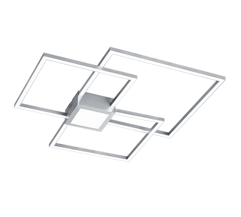 Μεταλλική Πλαφονιέρα Οροφής Νίκελ Ματ 65xH6cm LED 38w 3000K 4400lm Switch Dimmer Trio Lighting Hydra 676210407