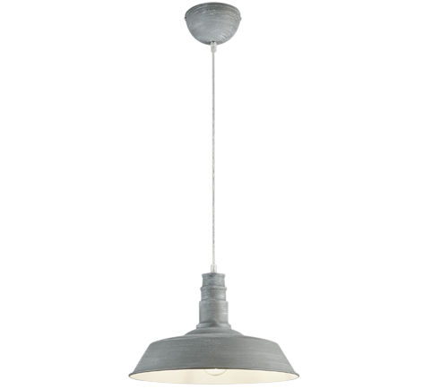 Κρεμαστό Φωτιστικό Concrete Look 36xH150cm Μονόφωτο Καμπάνα 1xE27 Trio Lighting Will R30421078