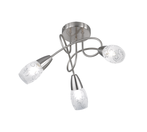 Πλαφονιέρα Οροφής 47xH25cm 3xE14 Μέταλλο Nickel Mat Trio Lighting Colmar R60023007