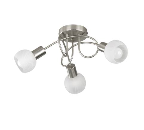 Πλαφονιέρα Οροφής 47xH20cm 3xE14 Nίκελ Ματ Trio Lighting Antibes R60173007