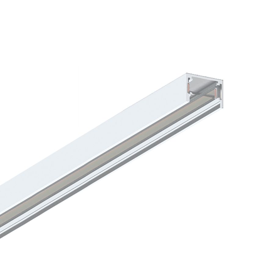 Ράγα Μαγνητική Slim 2 Μέτρων 48V Λευκή με Tάπες και Κάλυμμα Viokef 02/1101-2