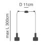 SE21-NM-4-NM2-MS1 ADEPT TUBE Nickel Matt Pendant Black Metal Shade+ HOMELIGHTING 77-8452