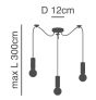 SE21-BL-4-BL3-MS50 ADEPT TUBE Black Metal Shade Pendant+ HOMELIGHTING 77-8503