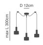 SE21-BL-4-BL3-MS1 ADEPT TUBE Black Pendant Black Metal Shade+ HOMELIGHTING 77-8542
