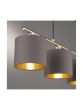 Φωτιστικό Κρεμαστό Τετράφωτο 77x13,5xY95-150cm 4xE14 Κορμός Νίκελ Ματ-Αμπαζούρ Τάουπε Trio Lighting Garda 305400441